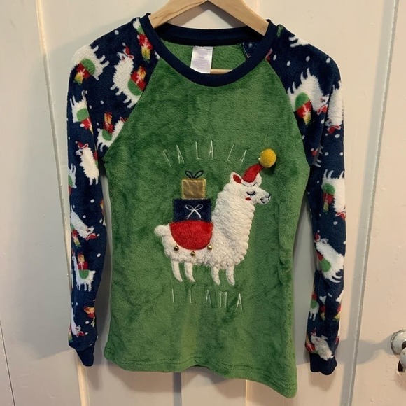 Christmas ugly holiday llama soft pj/sweatshirt top! Sz small. - Picture 2 of 6